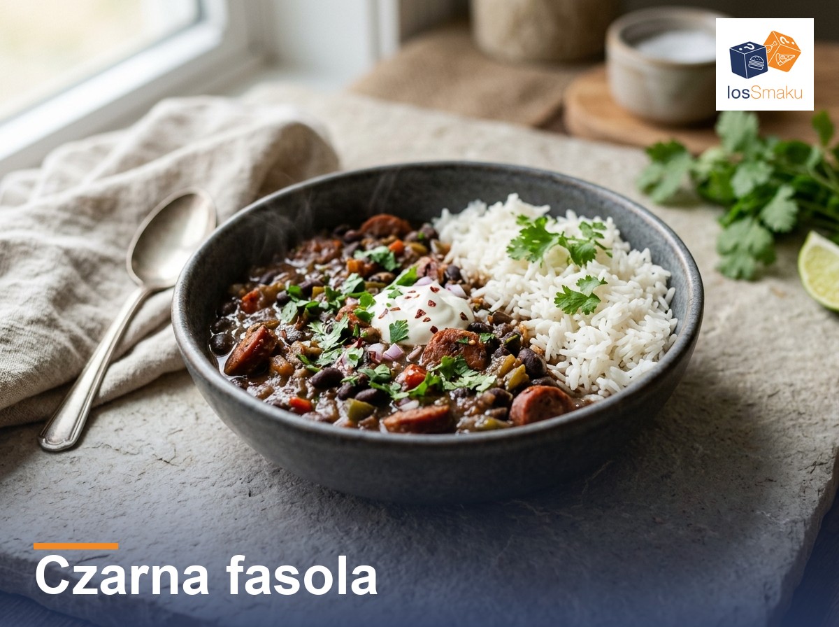 Rozsmarowana czarna fasola z kolendrą